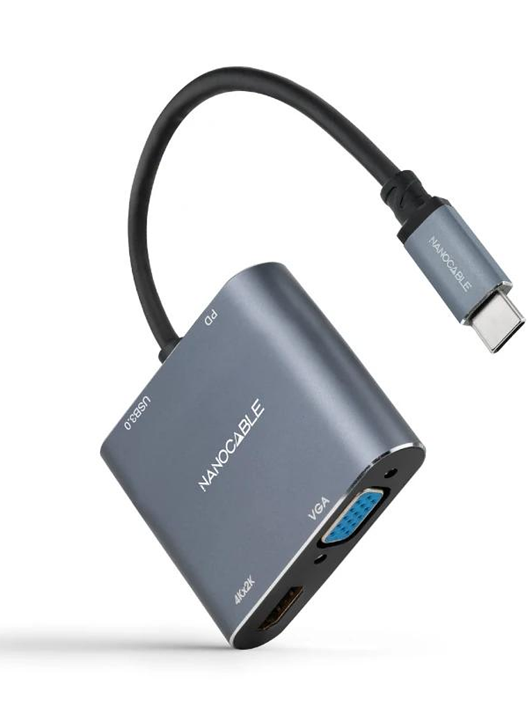 Nanocable Converosr USB-C a HDMI/VGA/USB3.0/PD 2