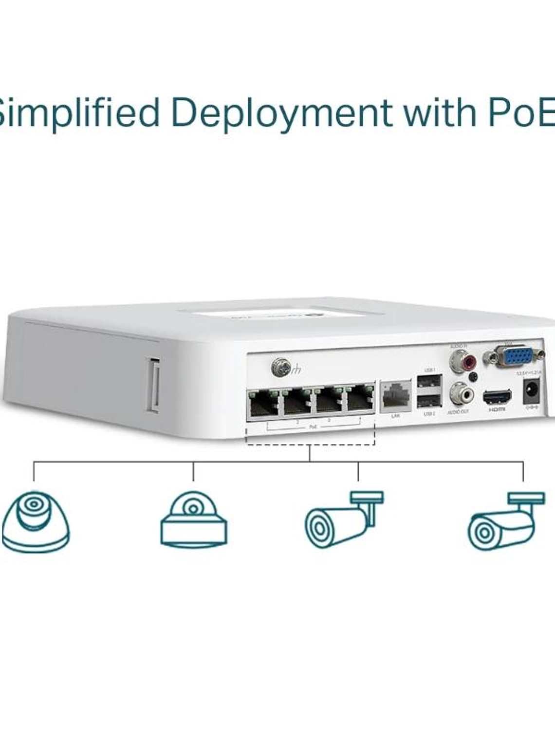 VIGI NVR1104H-4P Grabador IP Sencillo HDD 01 HDD 4 3