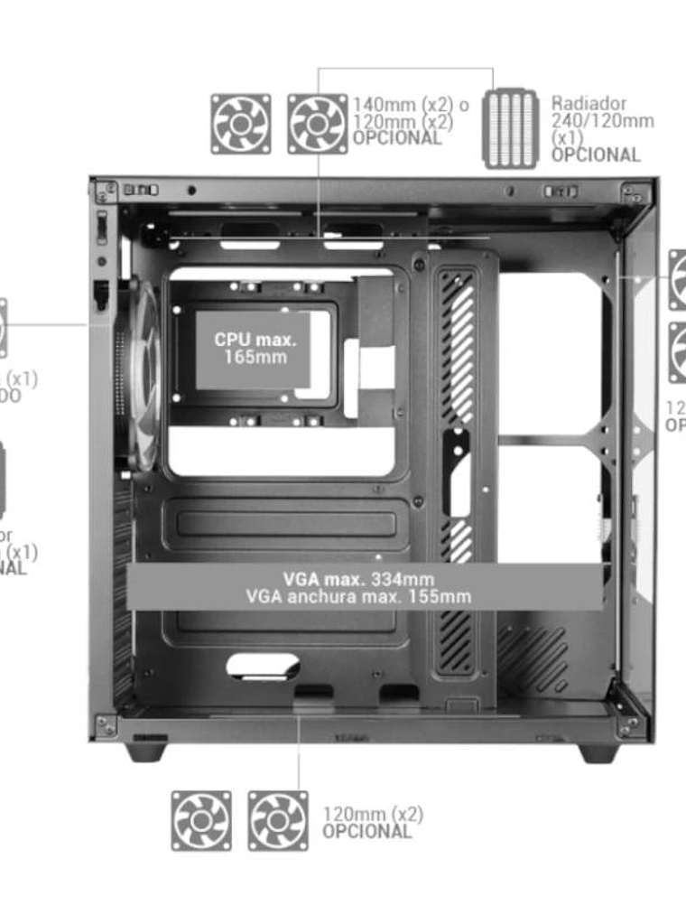 MARS GAMING MCV-ONE Atx Doble Cámara Negro 3