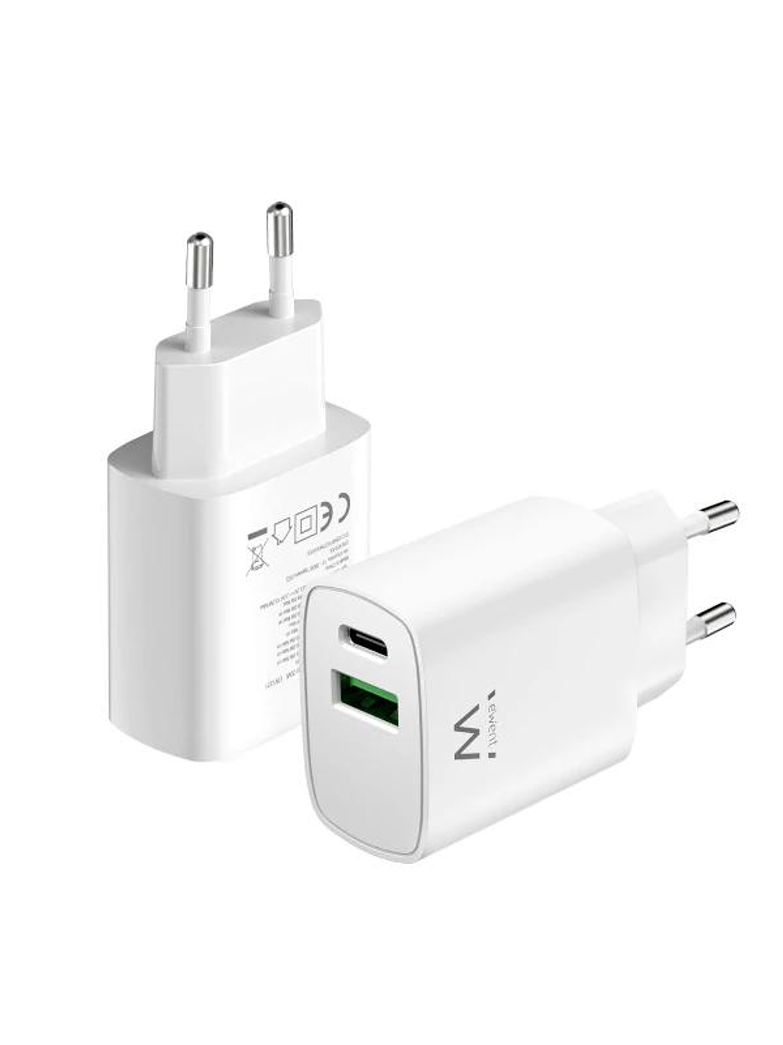 EWENT Cargador rapido Q3 20w Usb-C y Usb-A 2