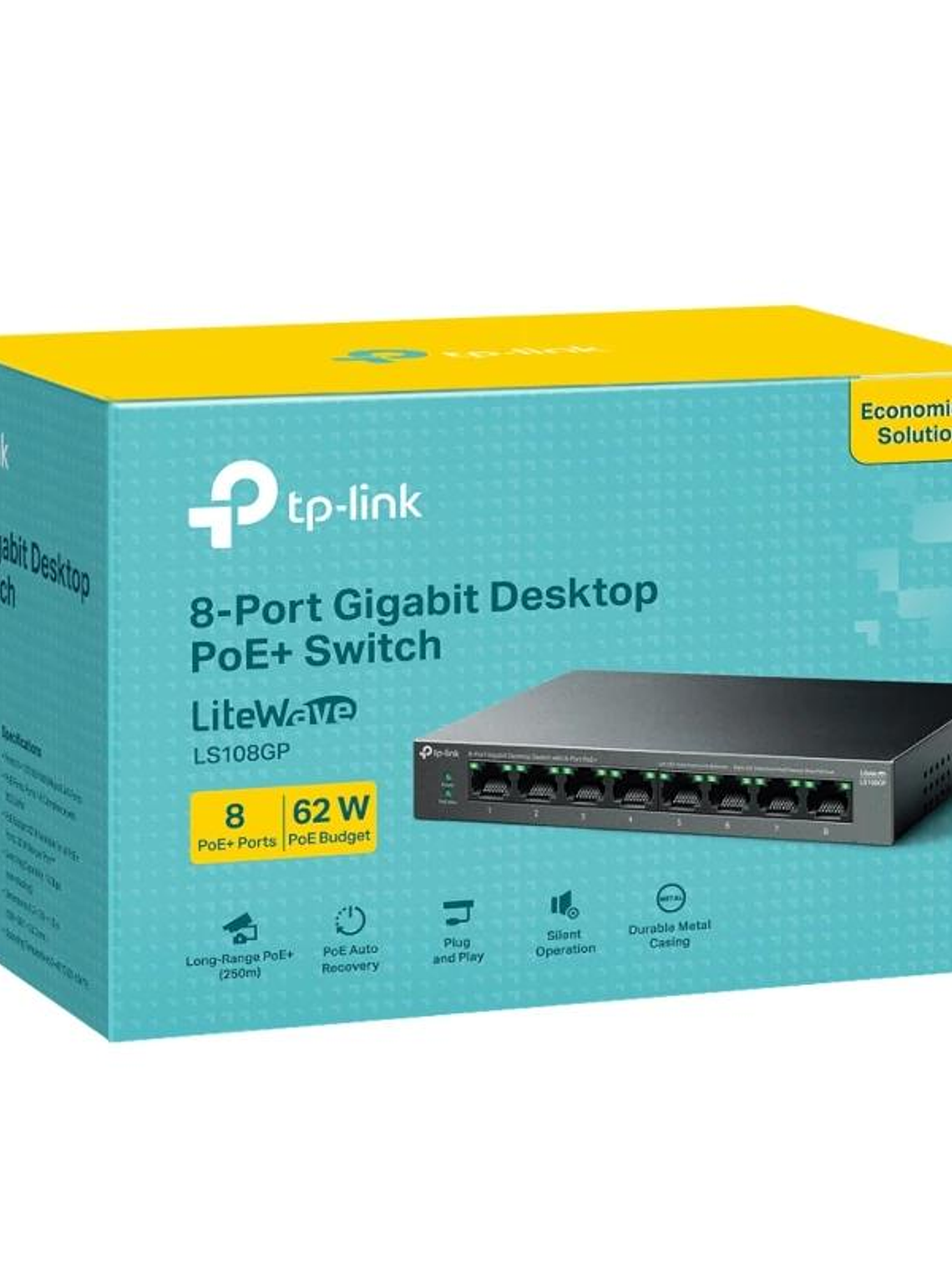 TP-Link LS108GP Switch 8xGb PoE+ 62W Desktop 4