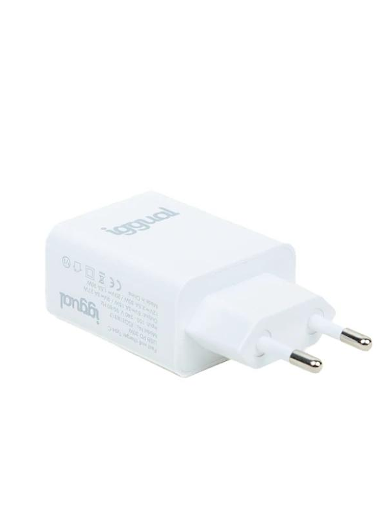 iggual Cargador rápido de pared USB PD tipo C 30W 3