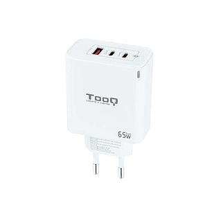 TOOQ Cargador pared GAN 2xUSB-C 1xUSB-A 45W+20W