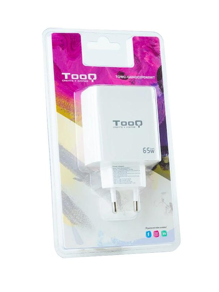 TOOQ Cargador pared GAN 2xUSB-C 1xUSB-A 45W+20W 2