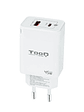 Tooq Cargador pared GAN USB-C/PD+USB-A/QC 45W - Miniatura 1