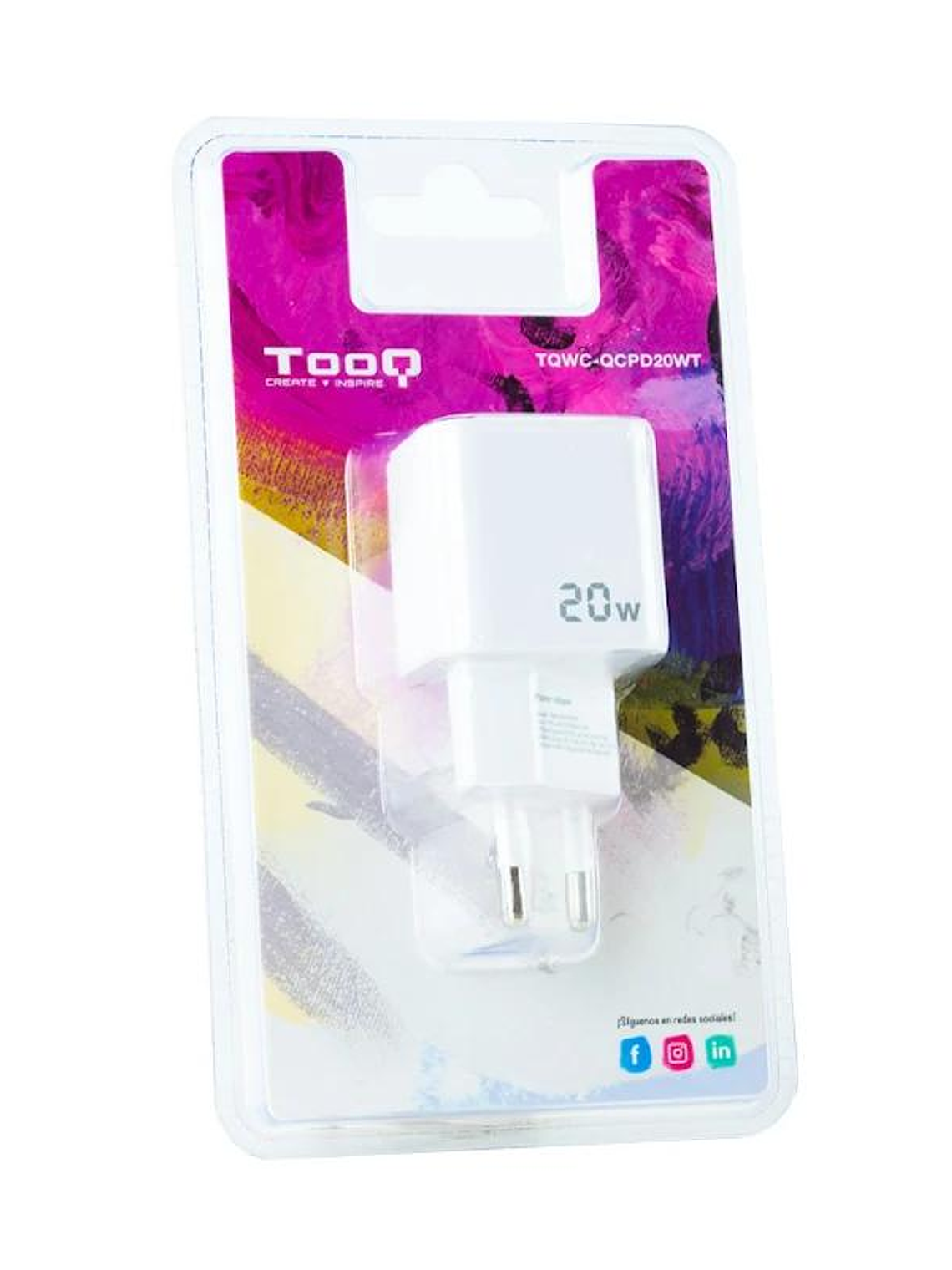Tooq Cargador pared USB-C/PD+USB-A/QC 20W 2