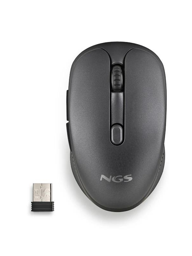 NGS Raton Inalambrico Recargable Silencioso Negro 1