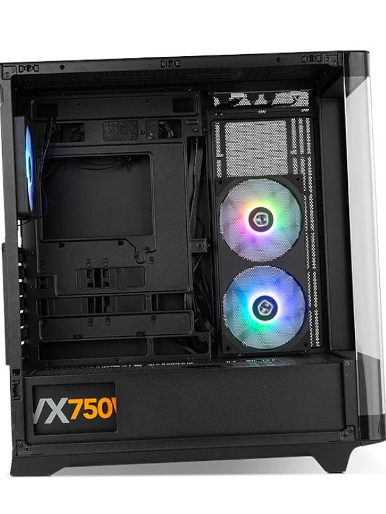 NOX Semitorre HUMMER ETHER Cristal Curvo Negro 4