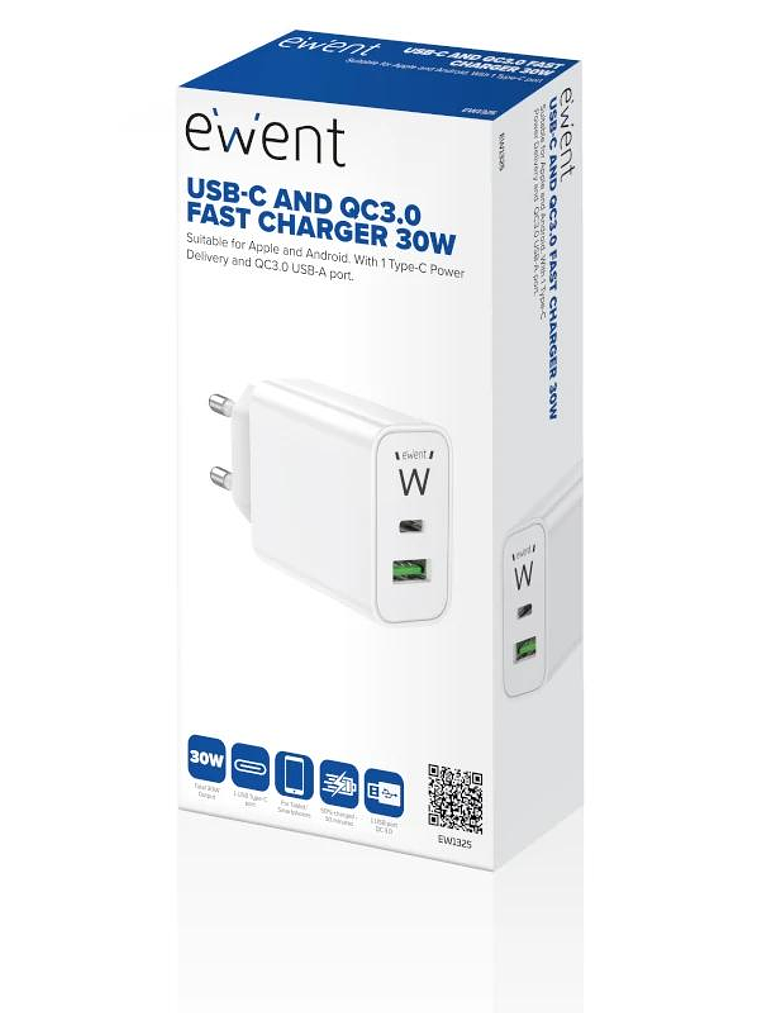 EWENT CARGADOR RÁPIDO USB-C / QC 3.0 / 30W 4