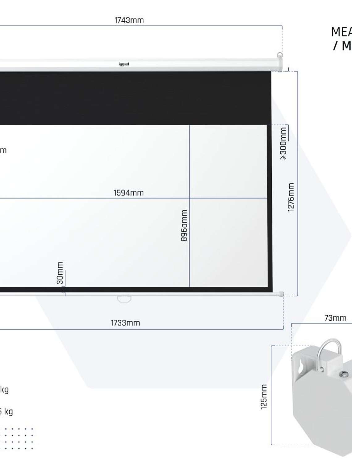 iggual Pantalla manual 16:9 72