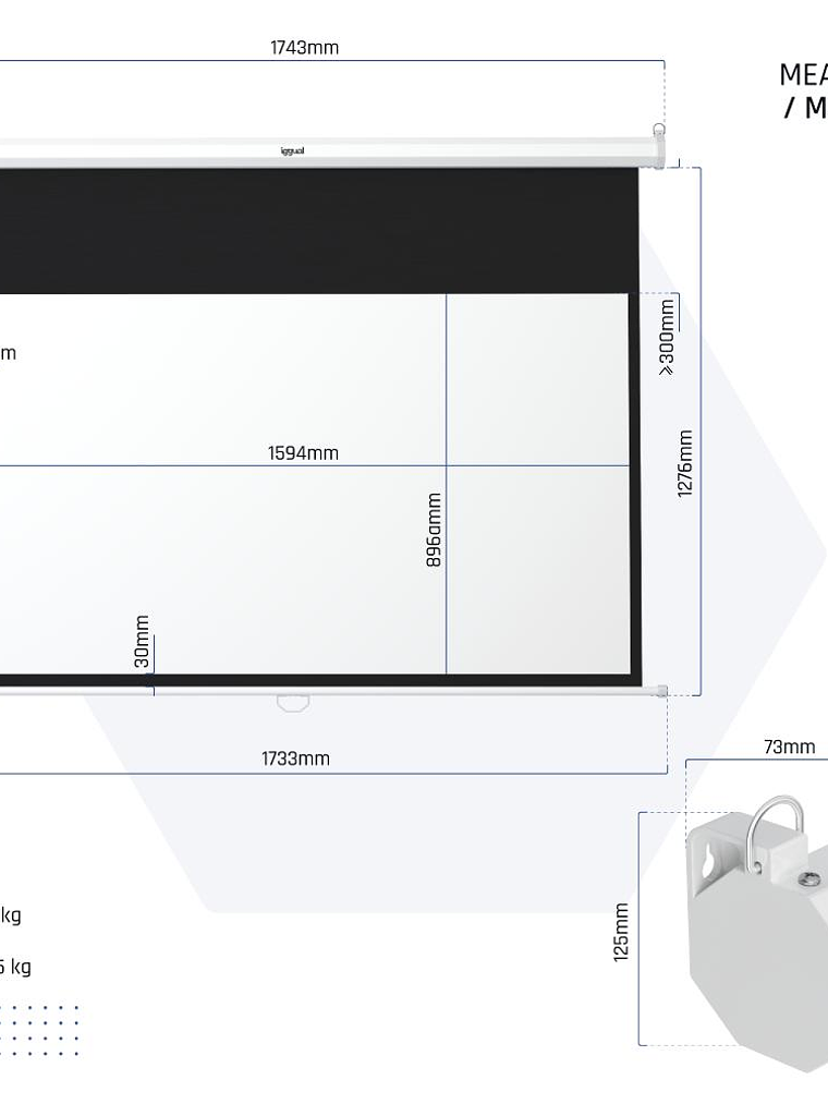 iggual Pantalla manual 16:9 72