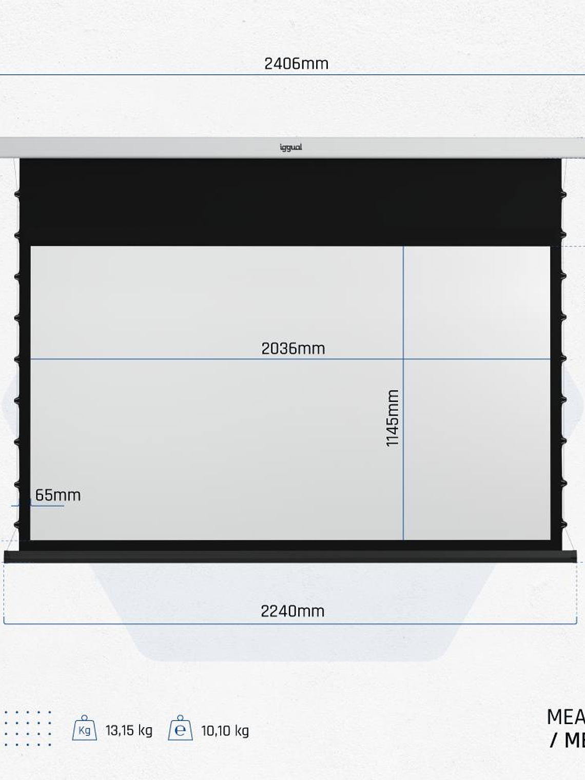 iggual Pantalla eléc tensionada 16:9 92