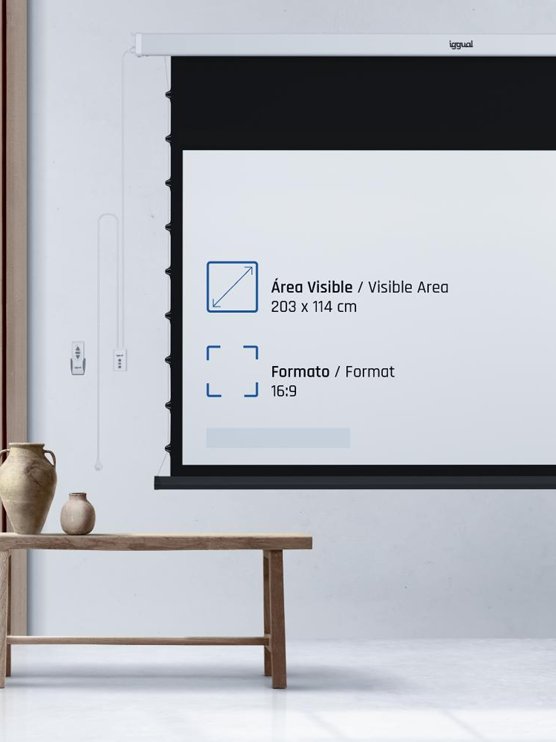 iggual Pantalla eléc tensionada 16:9 92
