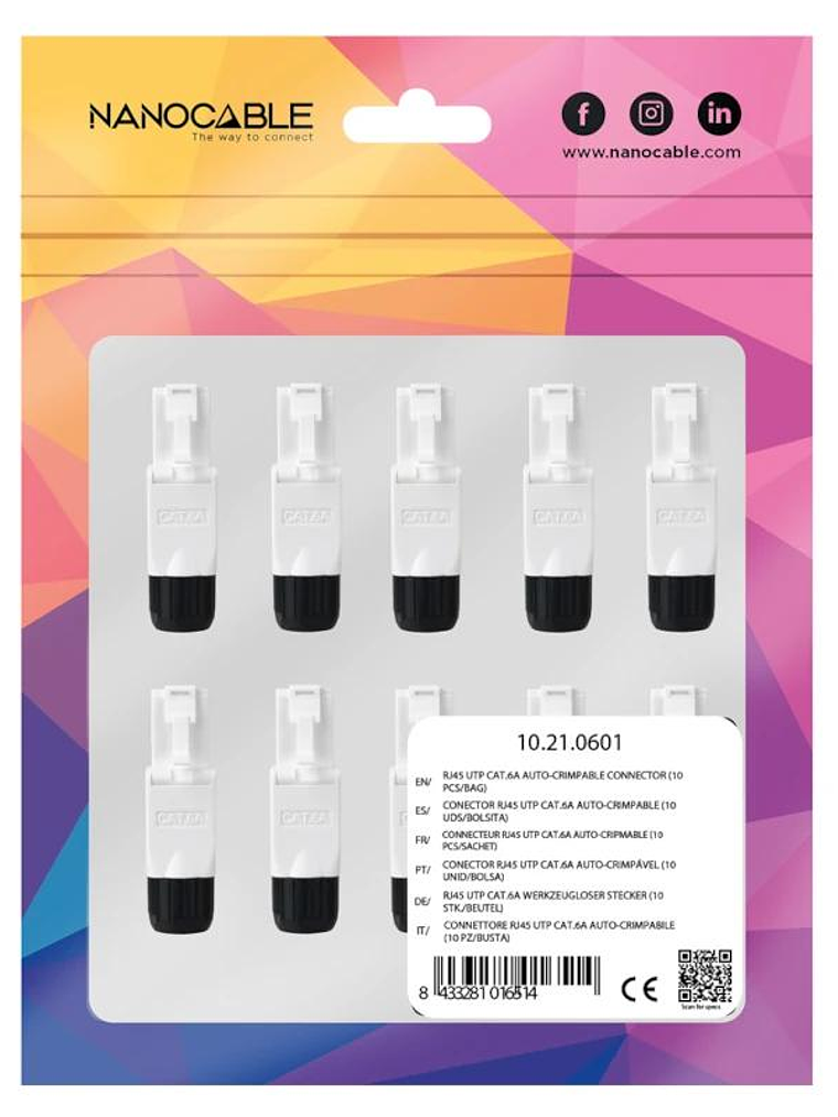 Nanocable Conector RJ45 Auto Crimpable 10 uds 4
