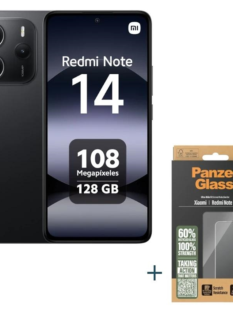 XIAOMI Redmi Note 14 128GB 6GB Black+Prot PanzerGl 1