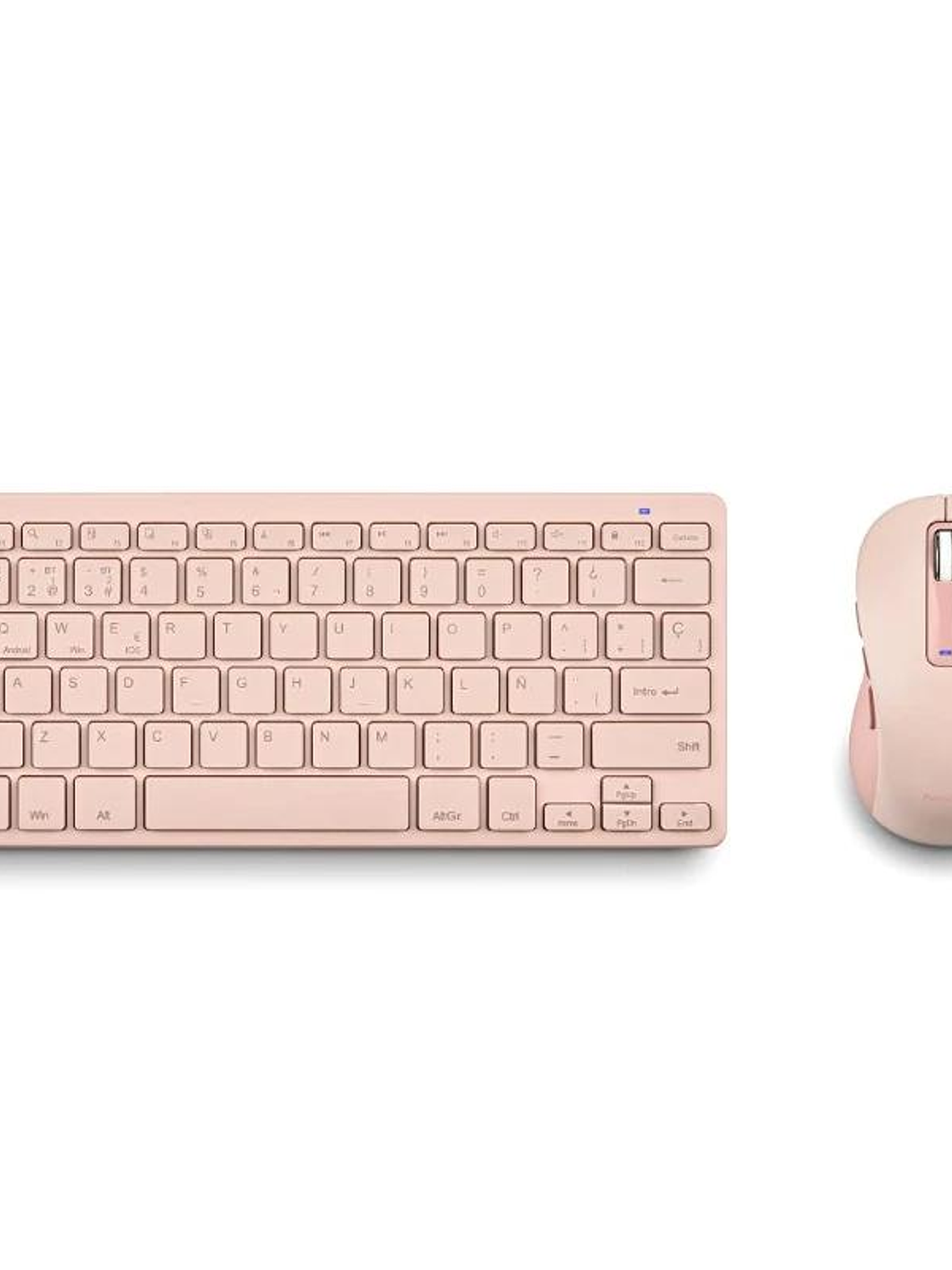 NGS KIT TECLADO Y RATON MULTIFUNCION RECARG ROSA 3