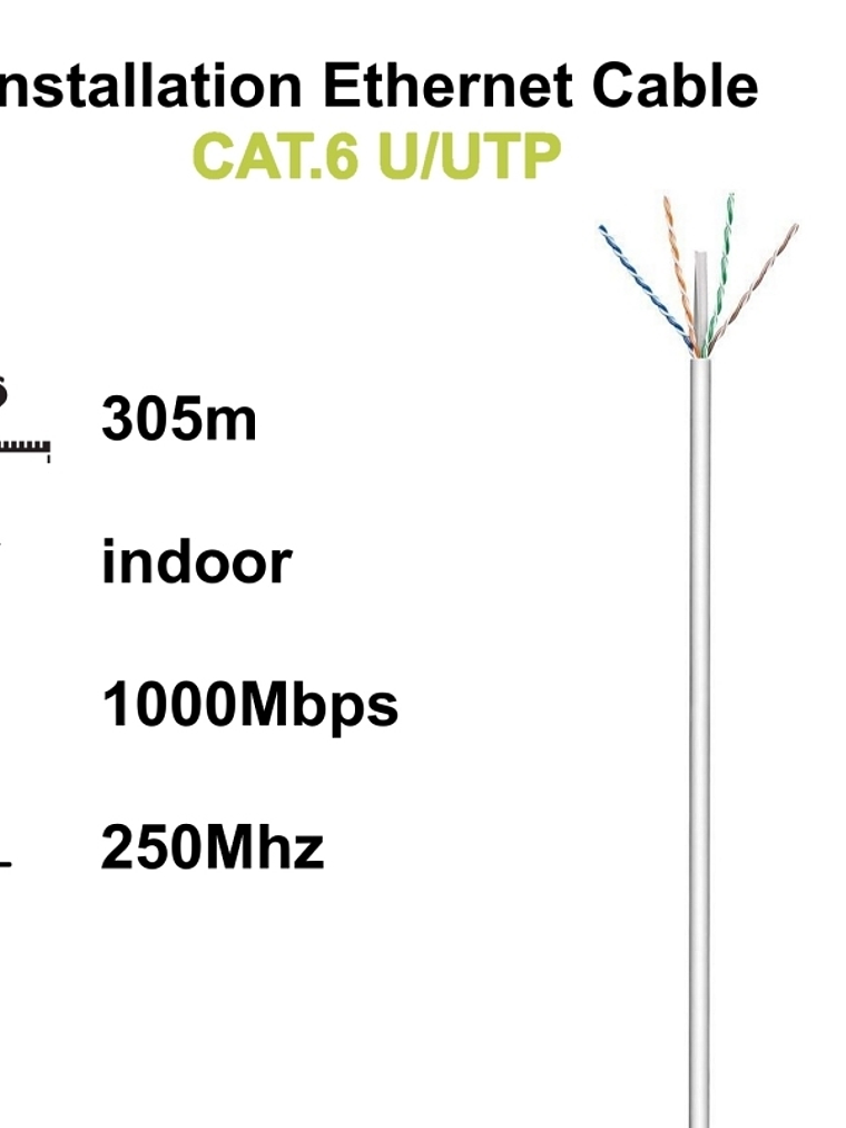 Ewent Bobina cable red Cat. 6 U/UTP, LSZH, 305mt 1