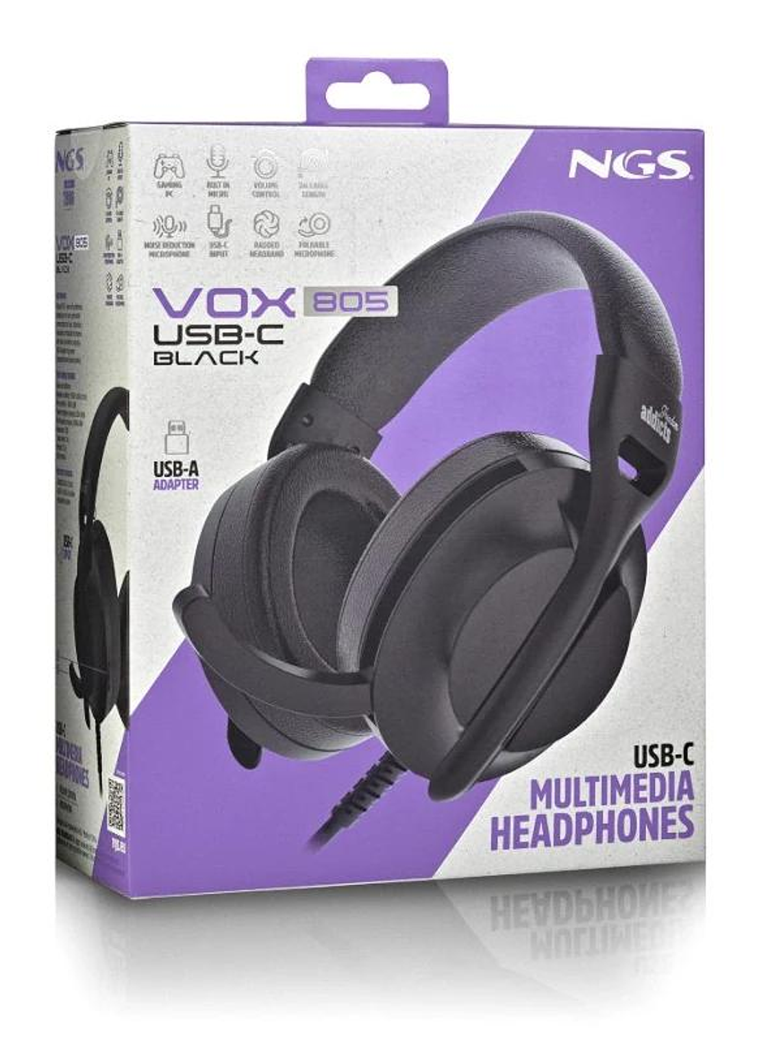 NGS Auriculares Cable USB-C Control Vol. Negro 4