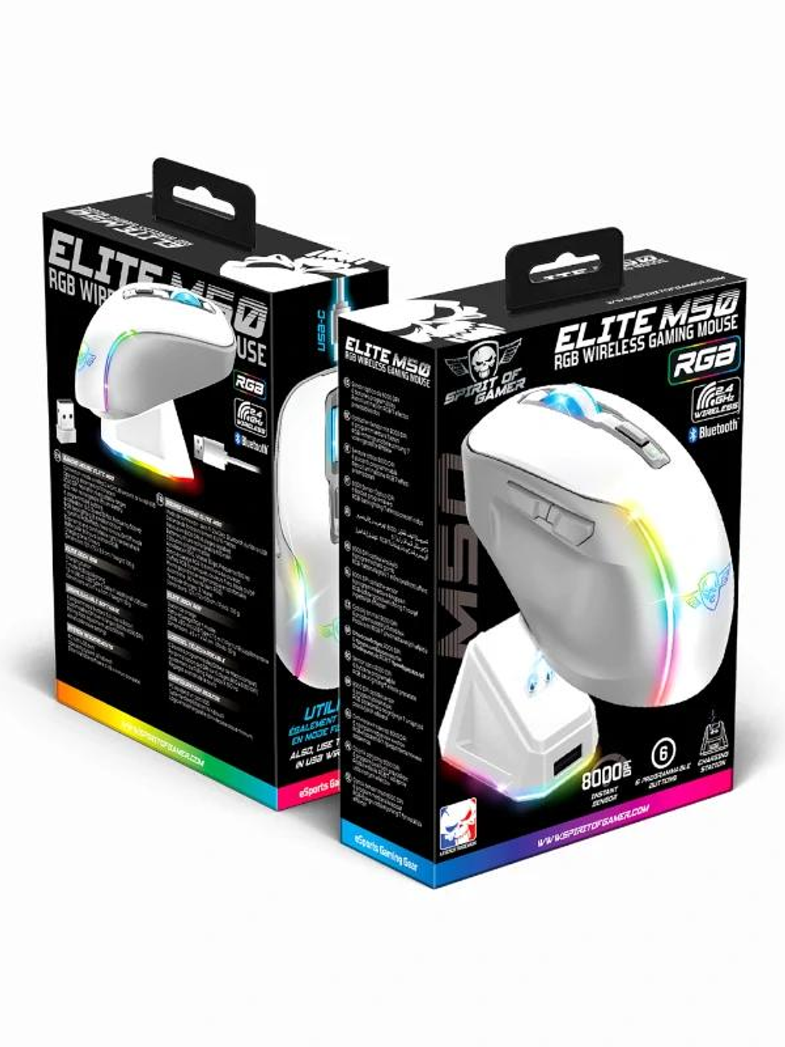Spirit of Gamer Raton Inalambrico Elite M50 Blanco 4