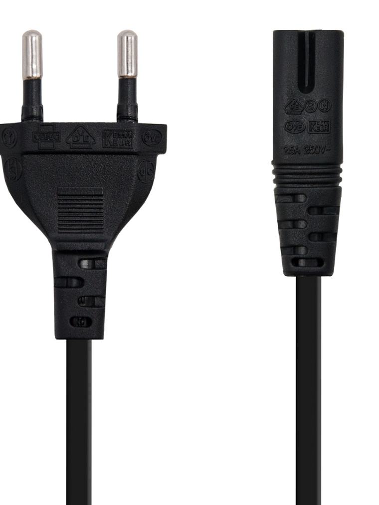 Nanocable Cable Alim. forma 8 CEE7/16/M-C7/H, 1.5m 1