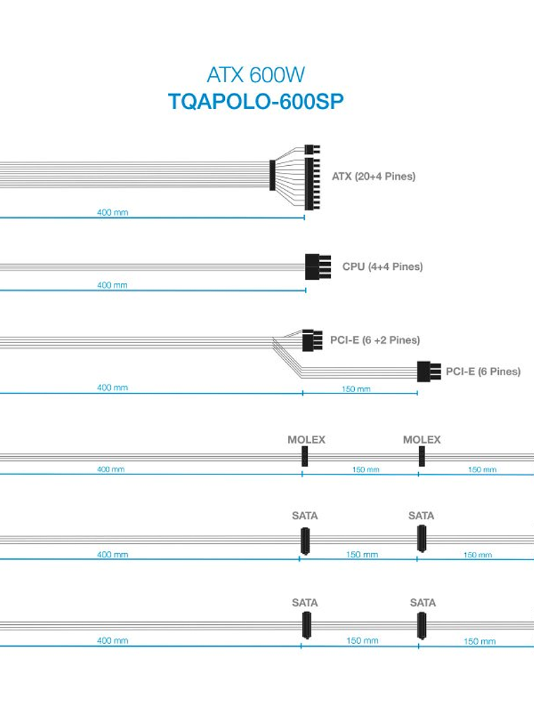 Tooq Fuente Alimentación TQAPOLO-600SP 600W 3