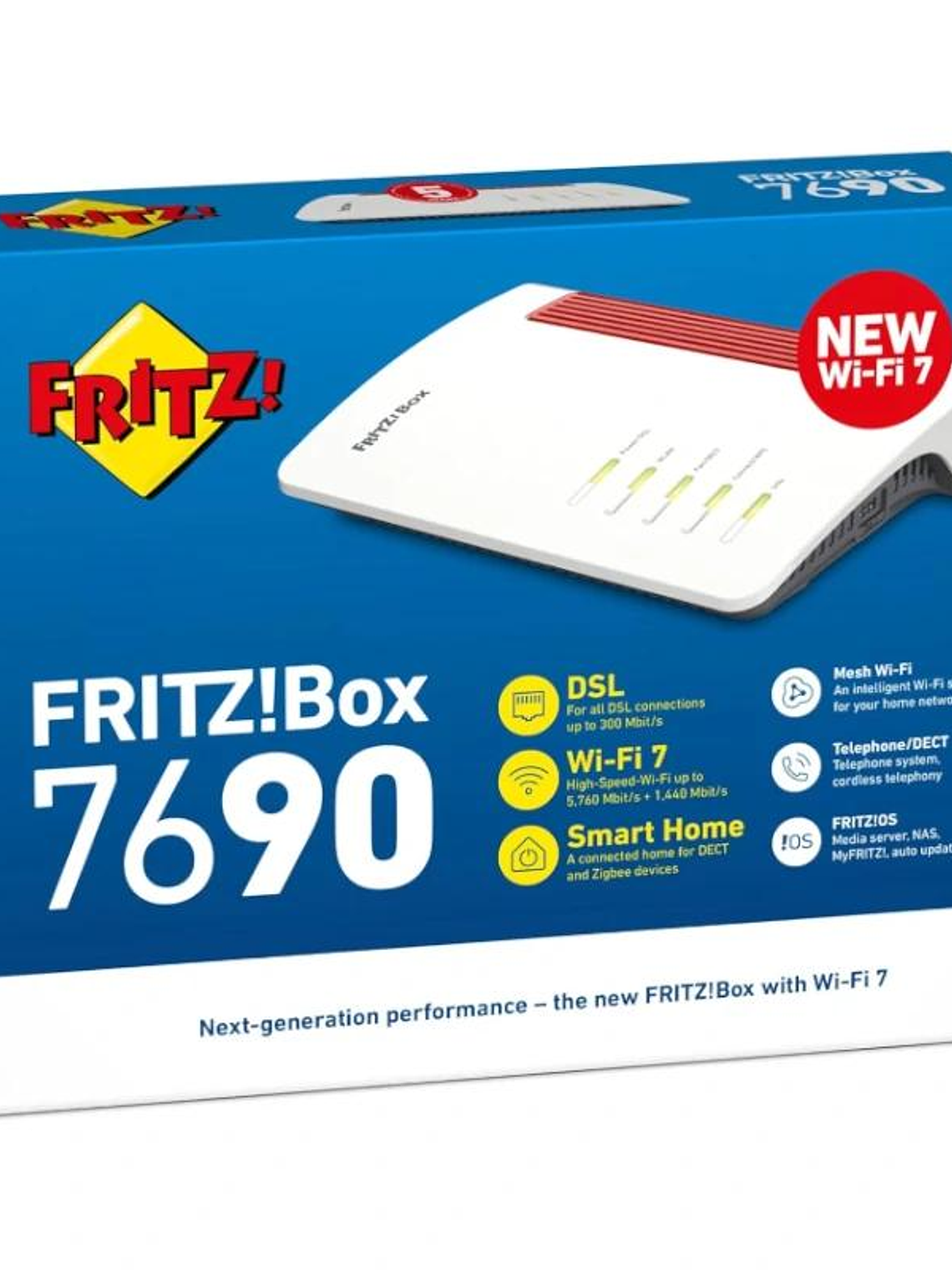 Fritz!Box 7690 Router WiFi7 4x4 Mesh 1x2,5Gb WAN 4