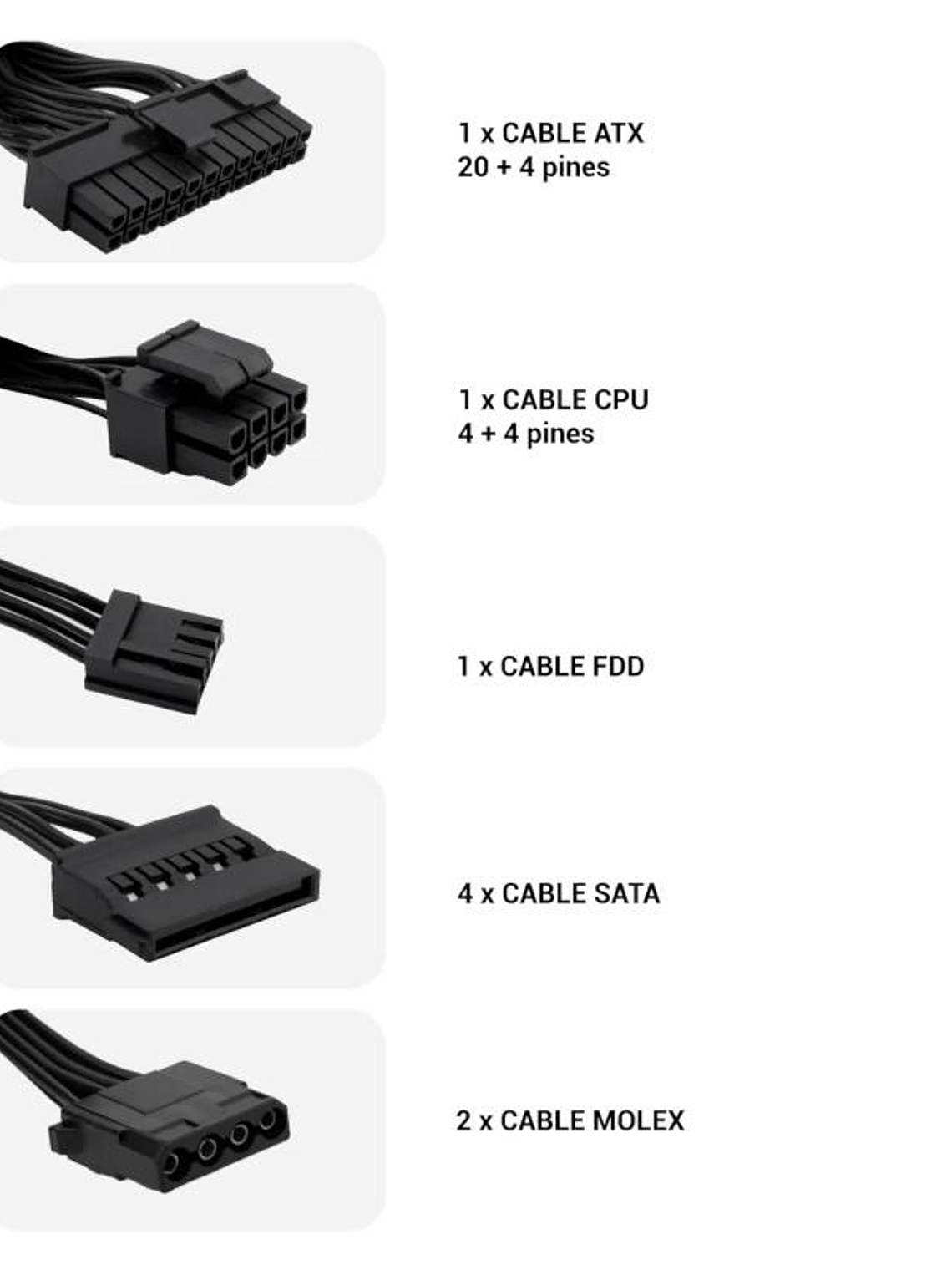 CoolBox Fuente.Alim 20+4 pin ATX BASIC 500W 4