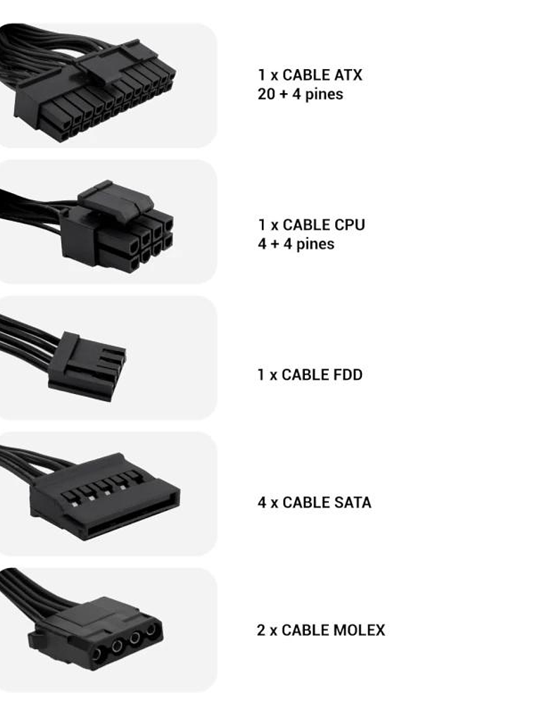 CoolBox Fuente.Alim 20+4 pin ATX BASIC 500W 4