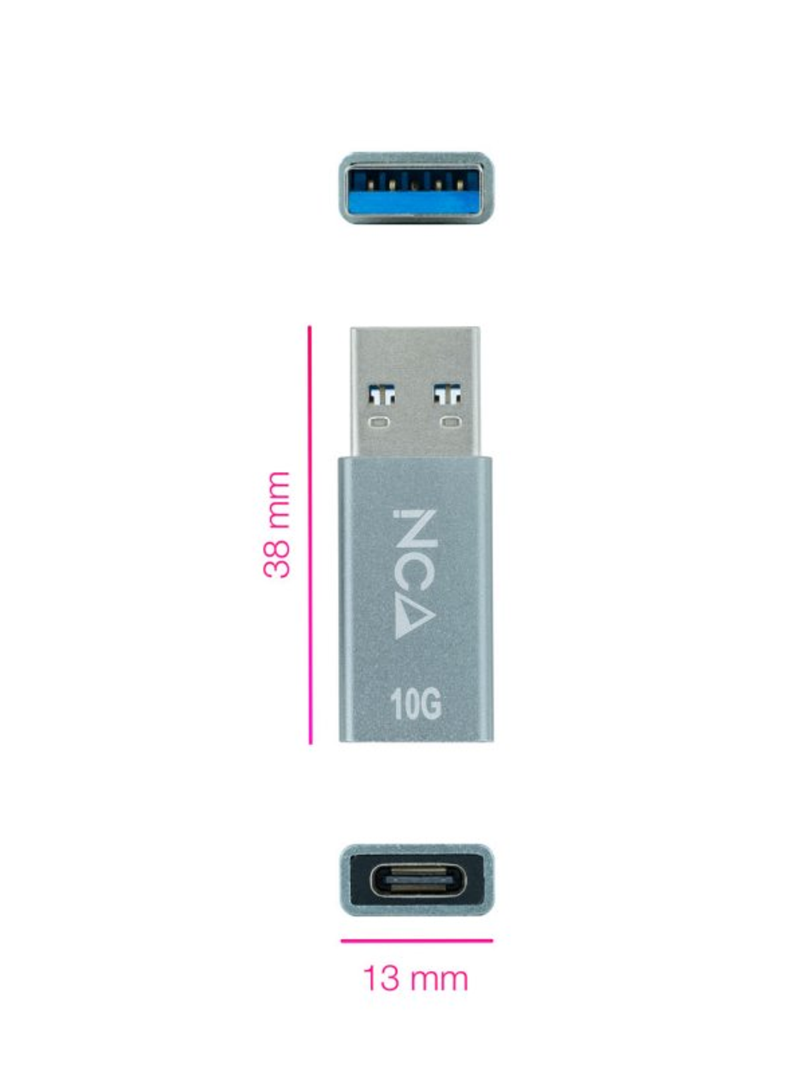 Nanocable Adaptador USB-A/M 3.1 GEN2 a USB-C/H 2