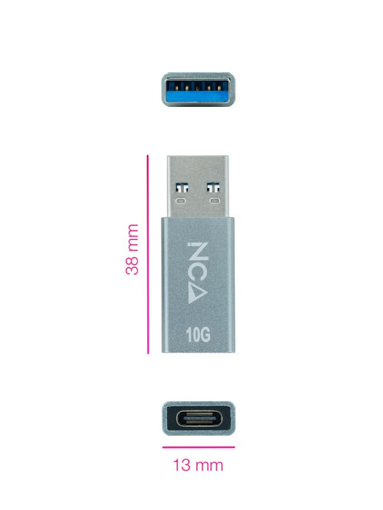 Nanocable Adaptador USB-A/M 3.1 GEN2 a USB-C/H 2