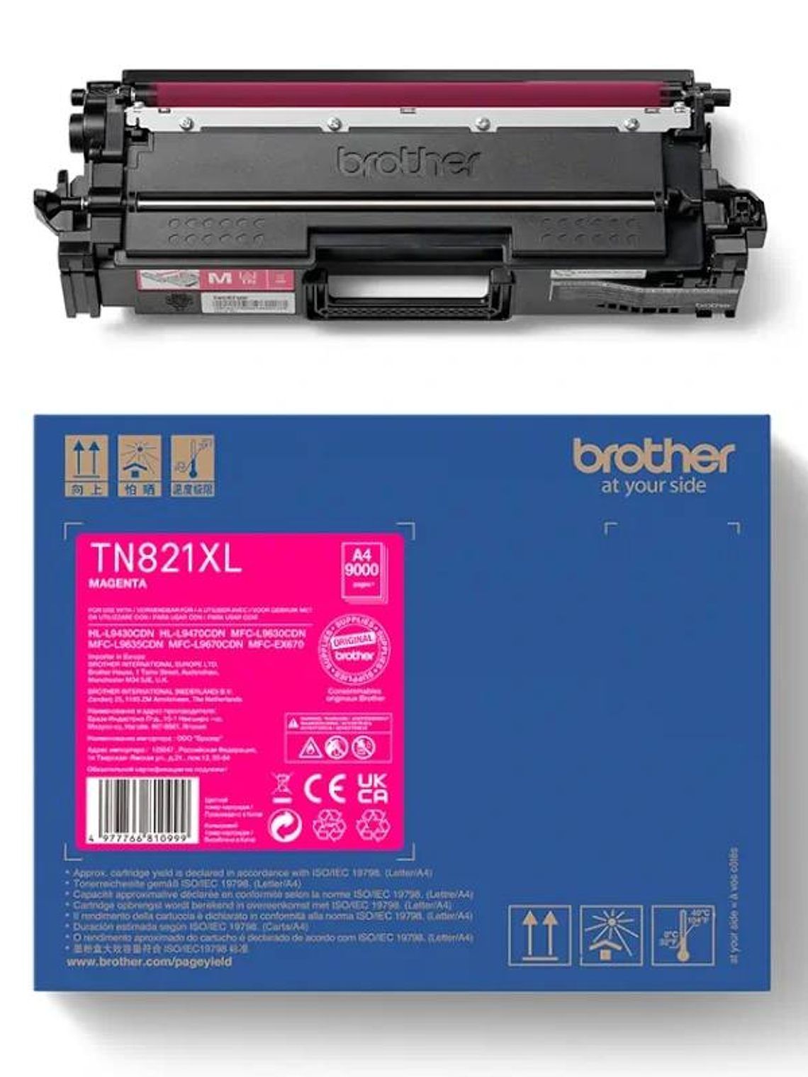 Brother Tóner TN821XLM Magenta 3