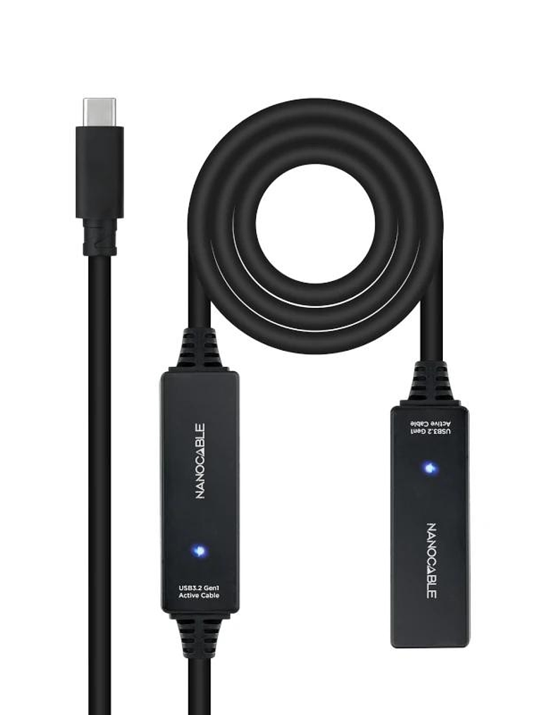 Nanocable Cable USB 3.2 amplif. C/M-C/H 10 m 1