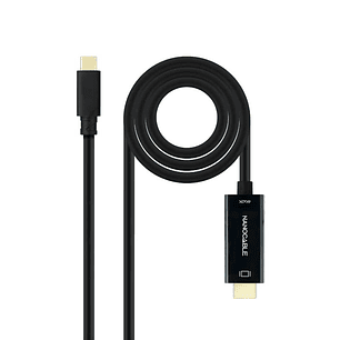 Nanocable Conversor USB-C/HDMI Negro, 5 m