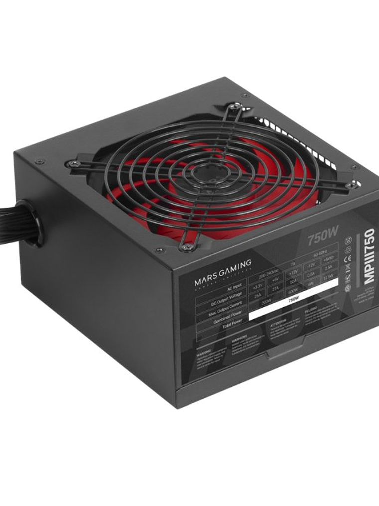 MARS GAMING Fuente Alimen. MPIII 750W, 85% Silent 2