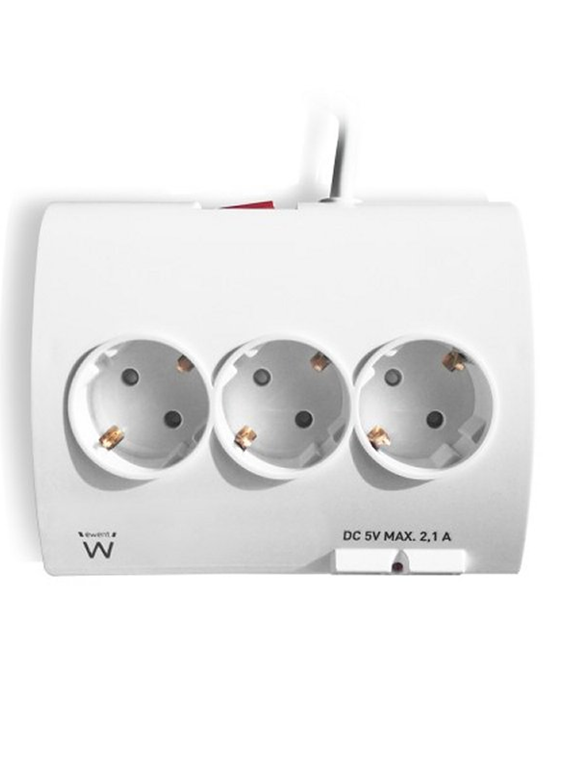 EWENT EW3935 Regleta 5 Schuko + 2 usb 2.1A 3