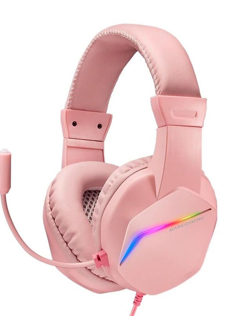 MARS GAMING Auricular+mic MH122 Rosa 1