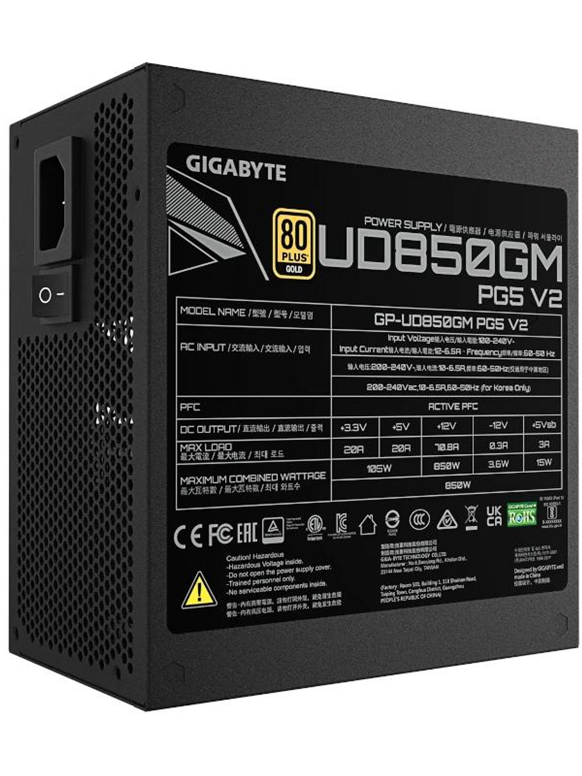 Gigabyte Fuente Alimentación GP-UD850GM PG5 V2 4