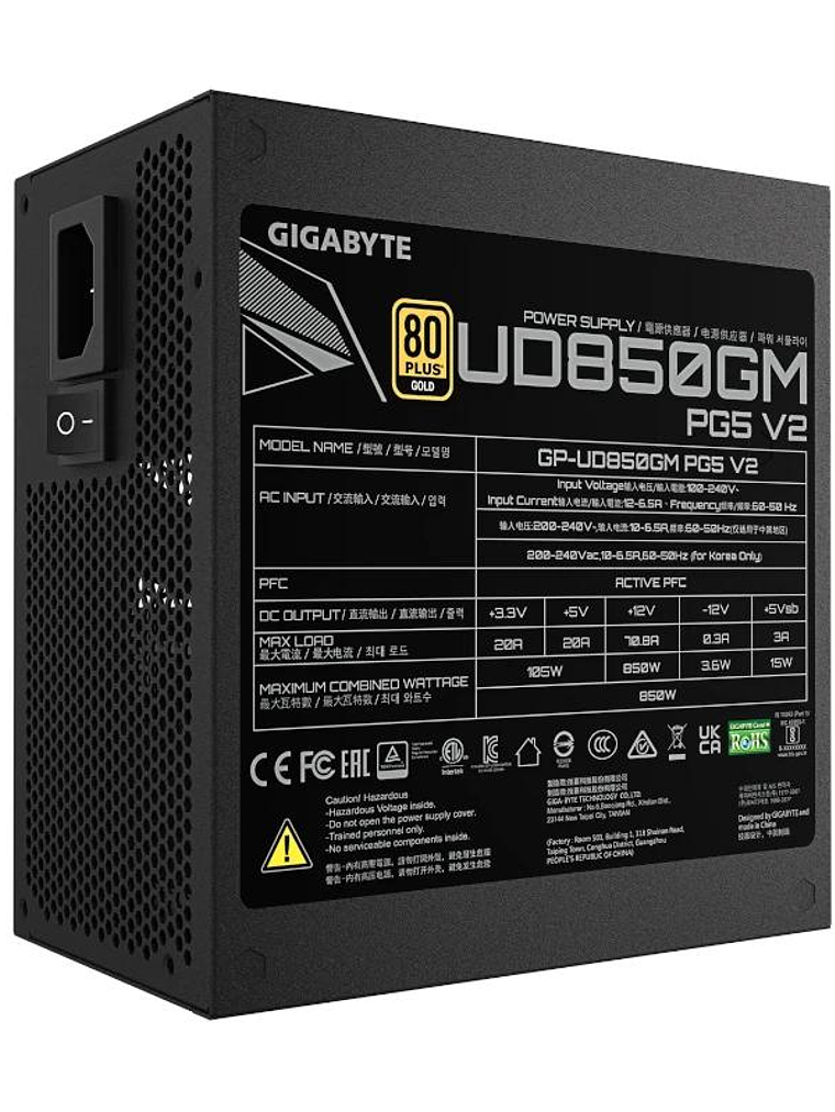 Gigabyte Fuente Alimentación GP-UD850GM PG5 V2 4