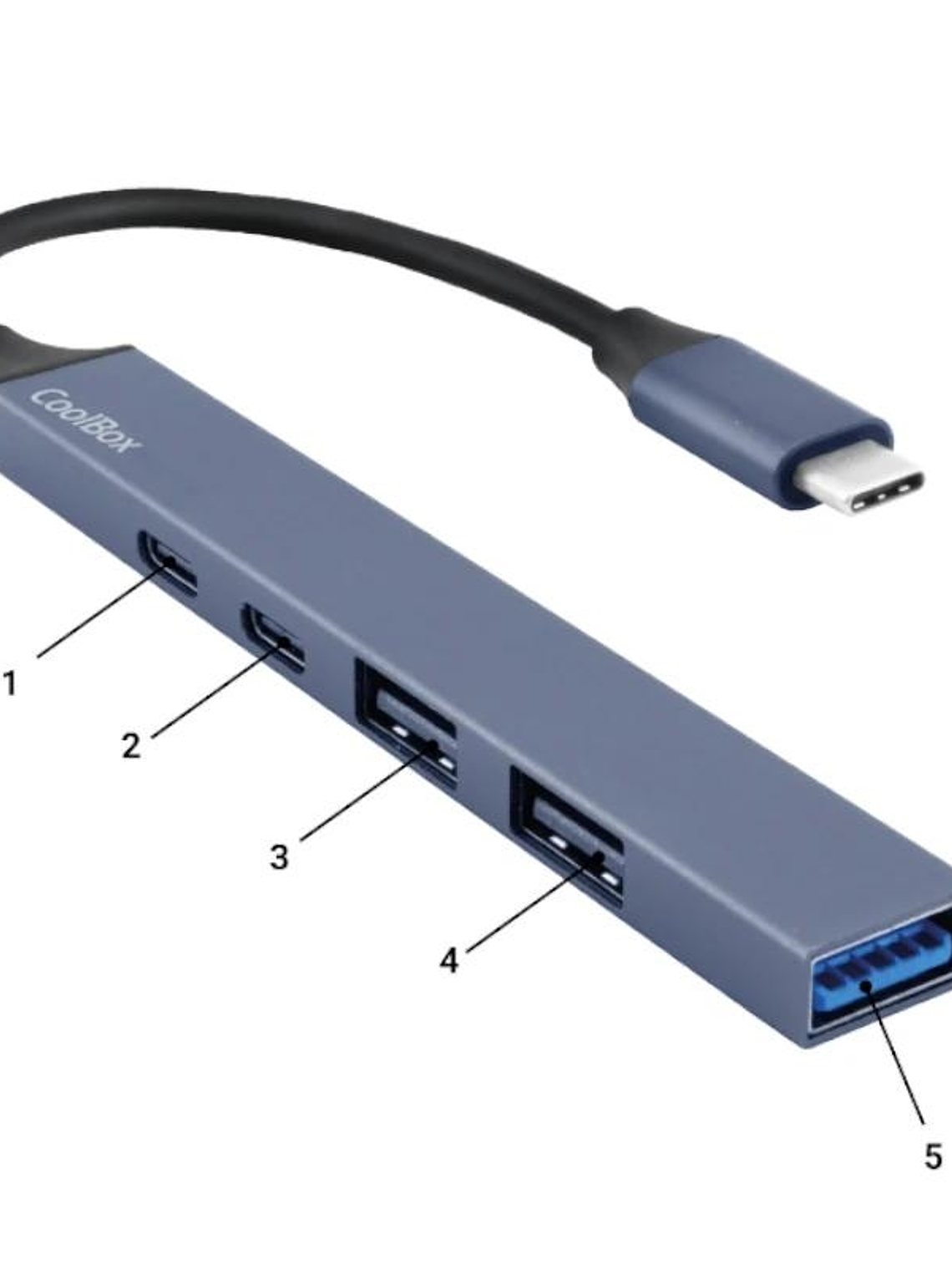 Coolbox HUB4 Lite USB-C/A 4 Puertos Aluminio 1