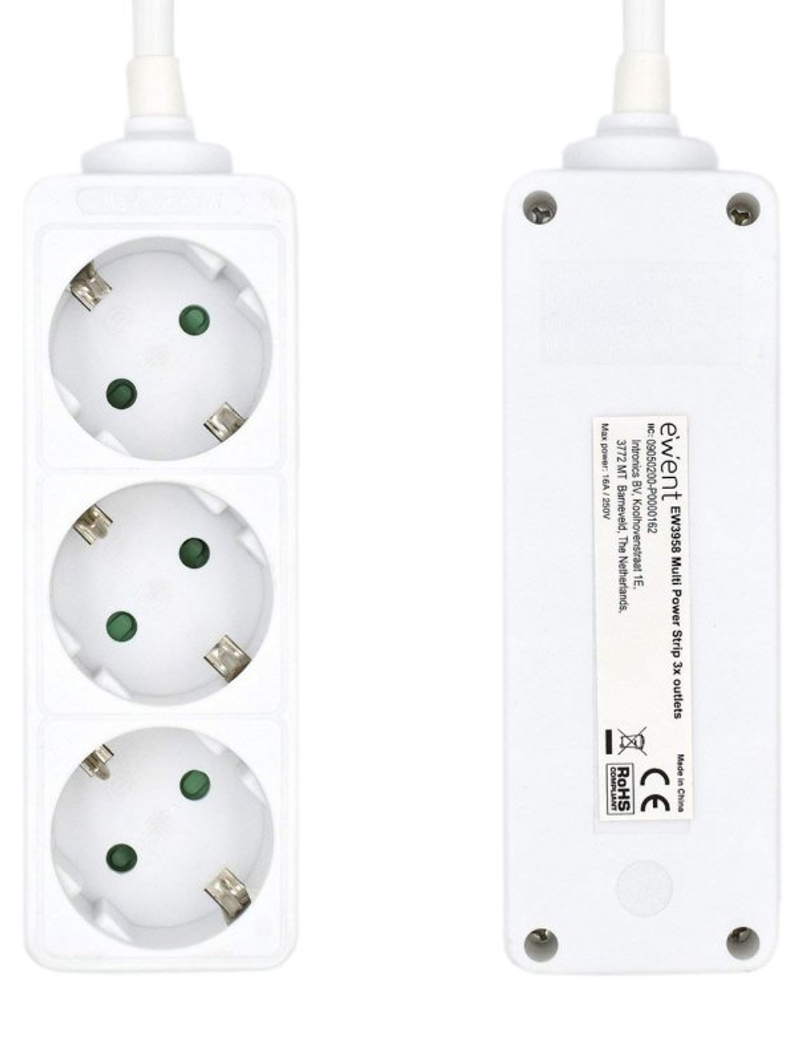 Ewent Ew3958 Regleta 3 tomas Blanco 4