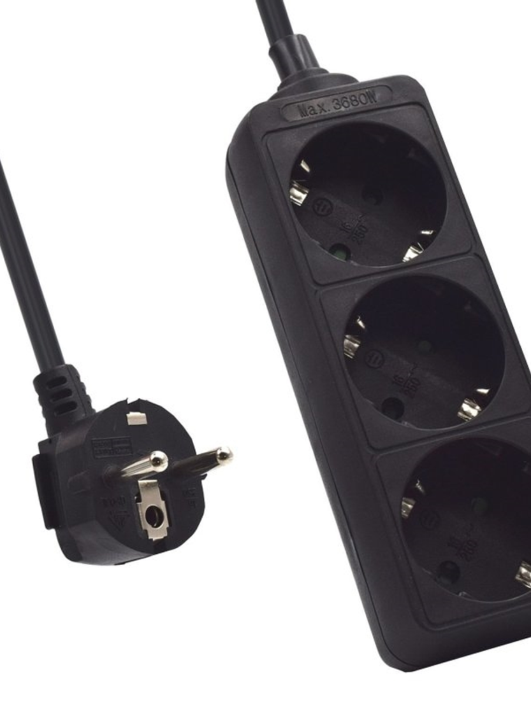 Ewent Ew3959 Regleta 3 tomas Negro 1