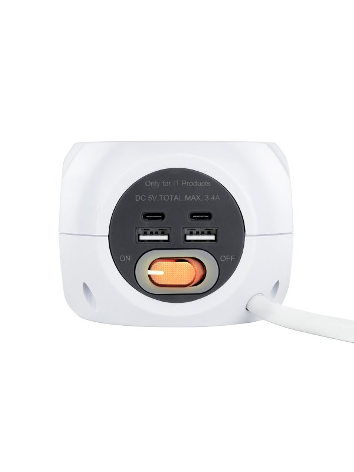 Nanocable Base de enchufes con 4 USB Blanco 2