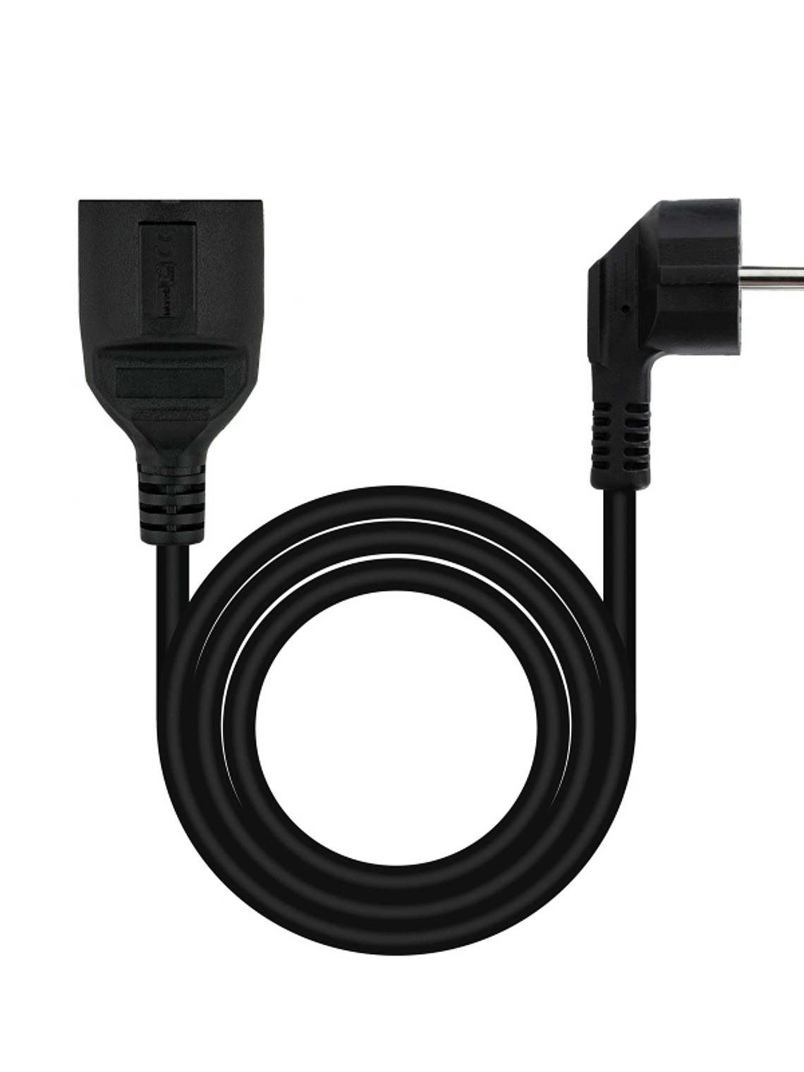 Nanocable Cable Alim. Alargador schuko negro 2 M 3