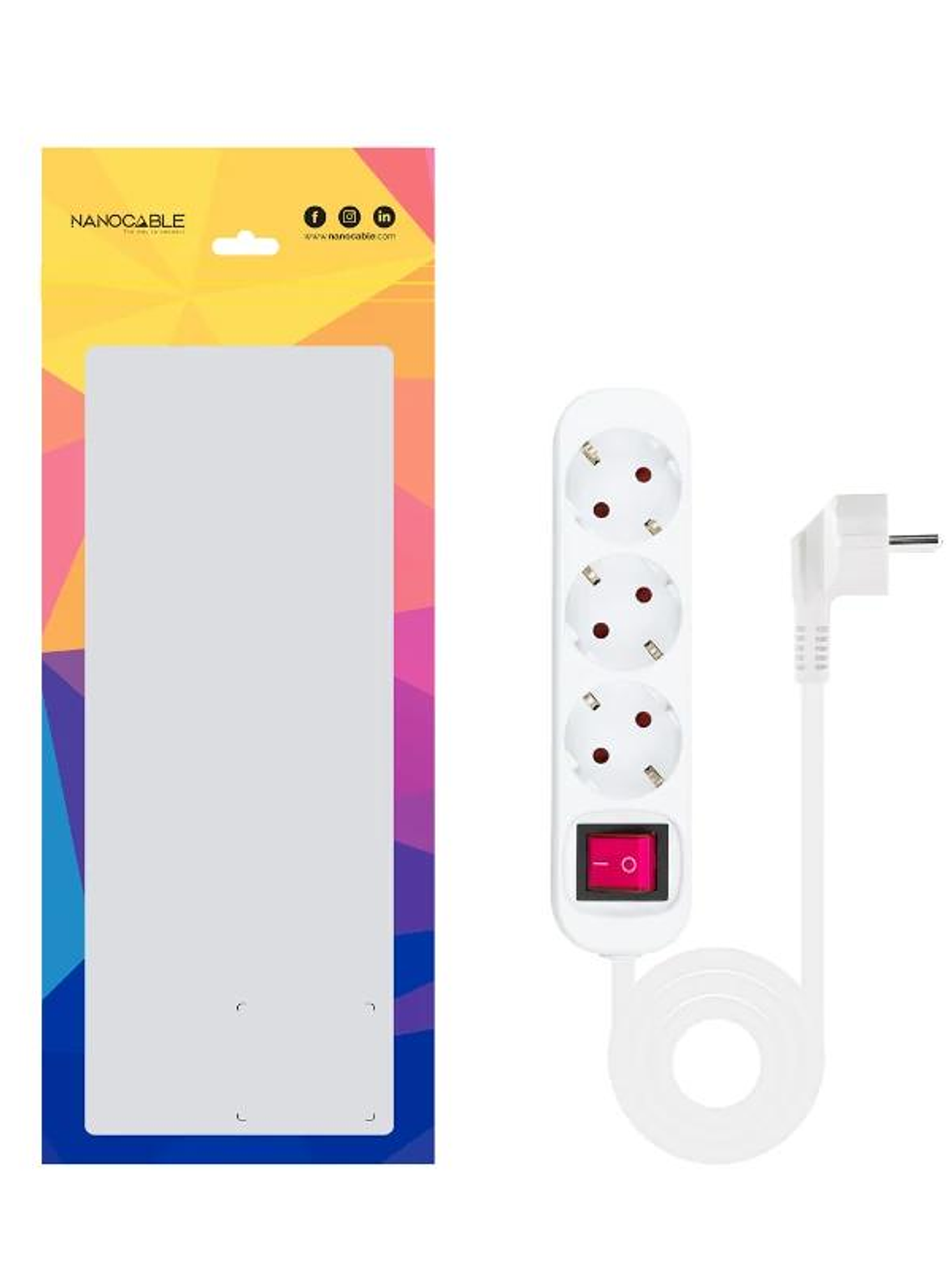 Nanocable Regleta 3 Tomas Interruptor Blanco 3