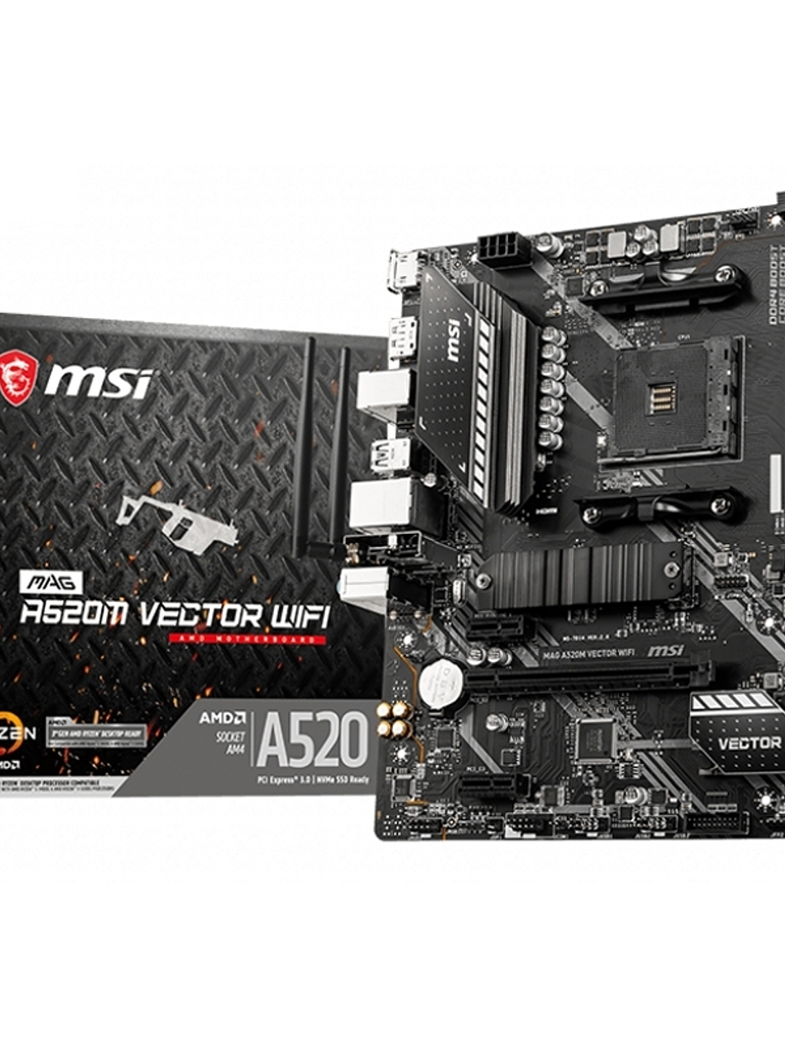 MSI Placa Base MAG A520M VECTOR WIFI mATX AM4 1