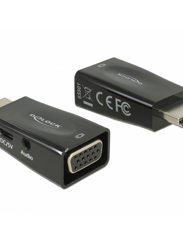Delock Adaptador HDMI-A macho VGA hembra/audio 1