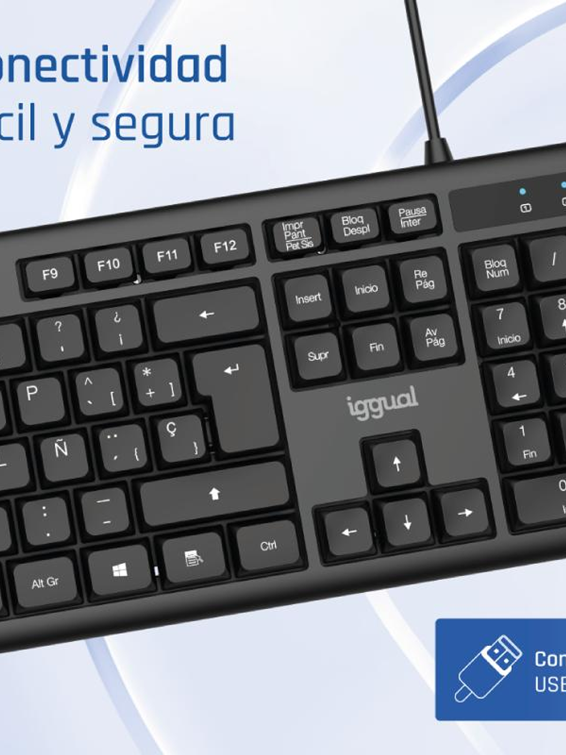 iggual Teclado USB estándar CK-OFFICE-105T negro 1