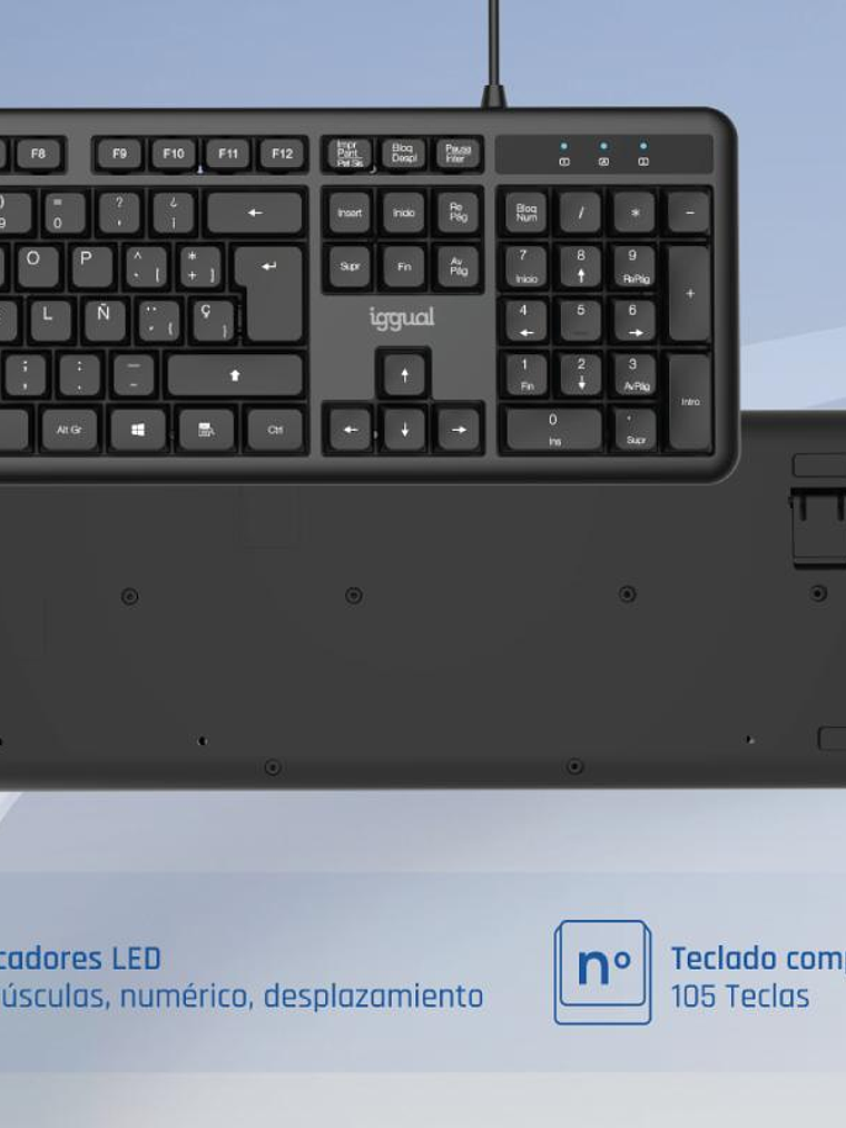 iggual Teclado USB estándar CK-OFFICE-105T negro 2