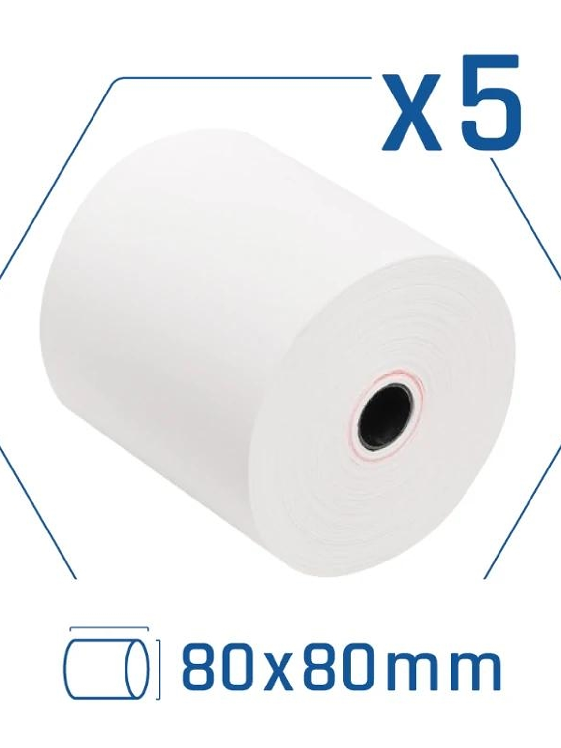 iggual Pack 5 rollos papel térmico sin BPA 80X80mm 1