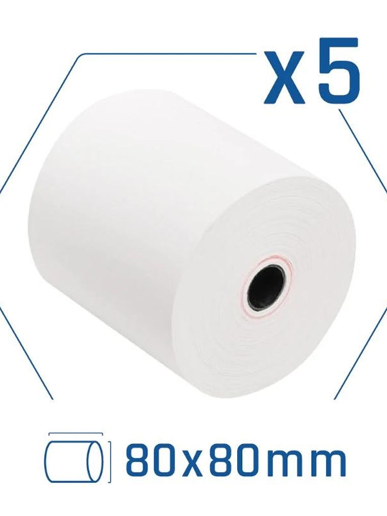 iggual Pack 5 rollos papel térmico sin BPA 80X80mm 1